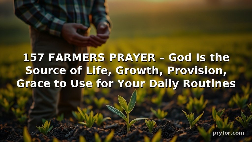 157 FARMERS PRAYER – God Is the Source of Life, Growth, Provision, Grace to Use for Your Daily Routines